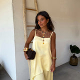 Butter Yellow Satin Set