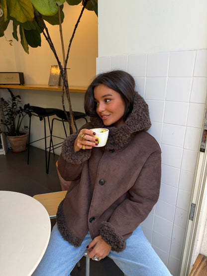 Reversible Fur Jacket in Suede