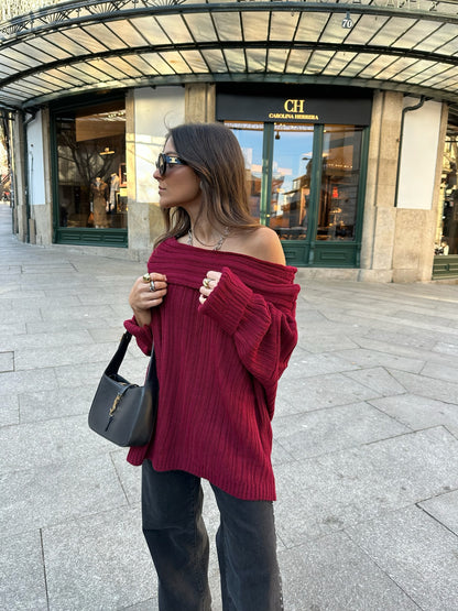 Tuly Oversize Shirt in Burgundy