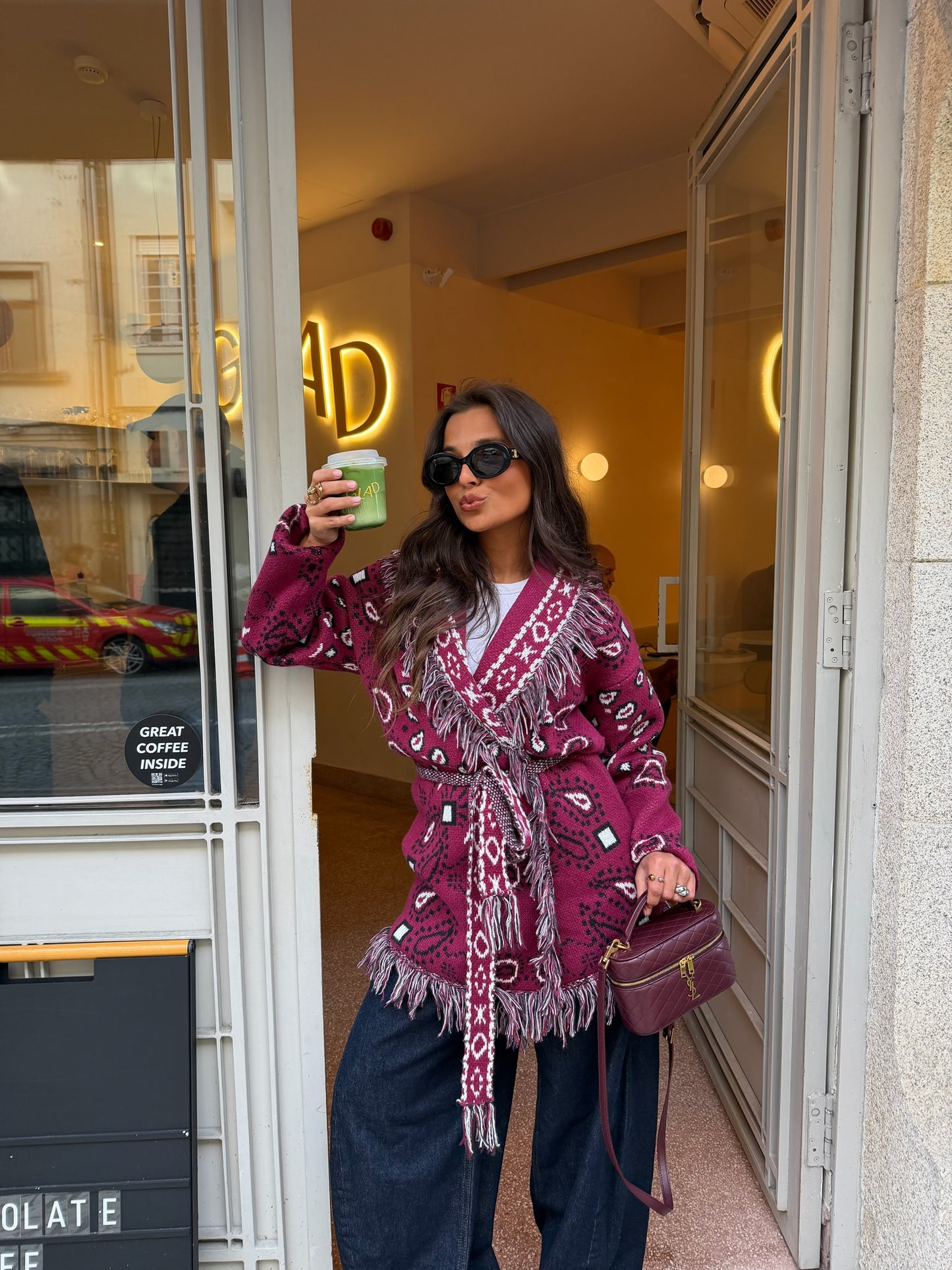 Bandana Long Jacket in Burgundy - Shipping/Envio 20/02