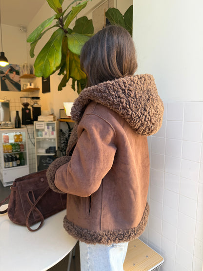 Reversible Fur Jacket in Suede
