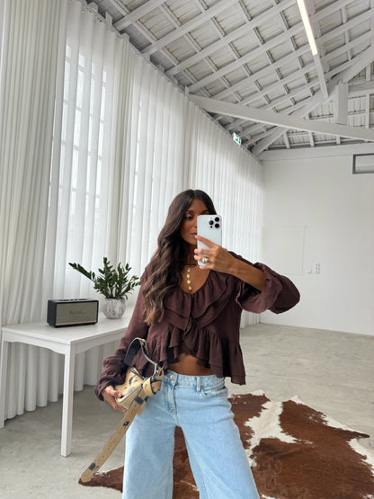 Taylor Blouse in Brown
