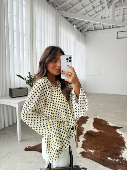 Polka Dot Blouse in White