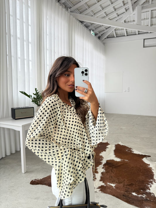 Polka Dot Blouse in White