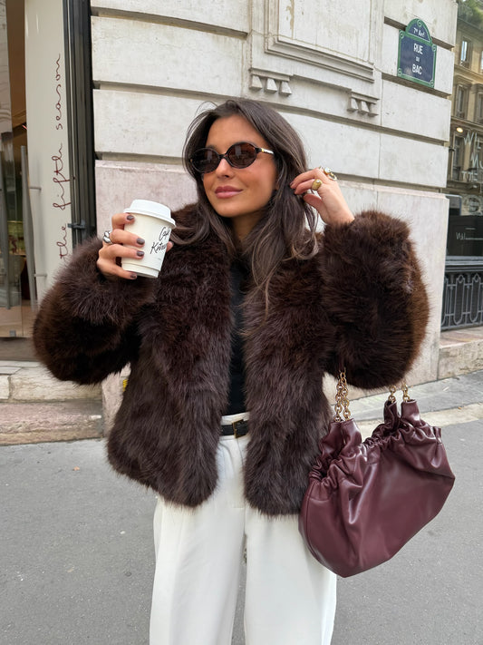 Camille Fur Jacket in Brown - Shipping 01/12 to 05/12