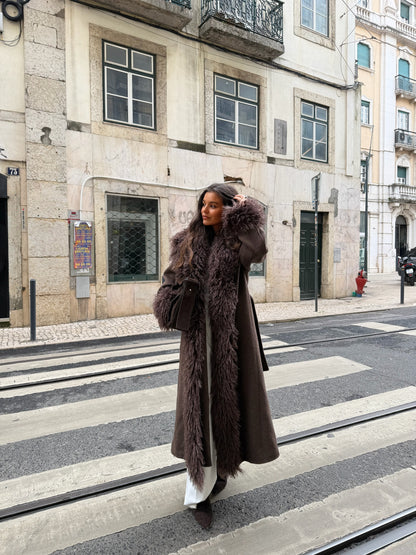 Ophelia Wool Coat in Brown