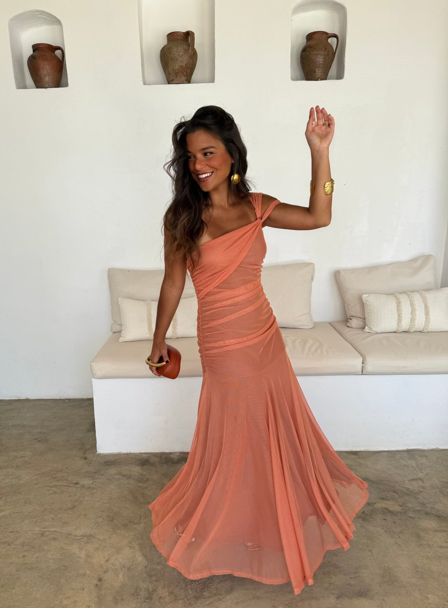 Jerez Dress in Light Orange