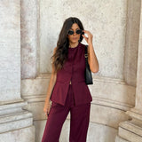 Eva Vest in Burgundy