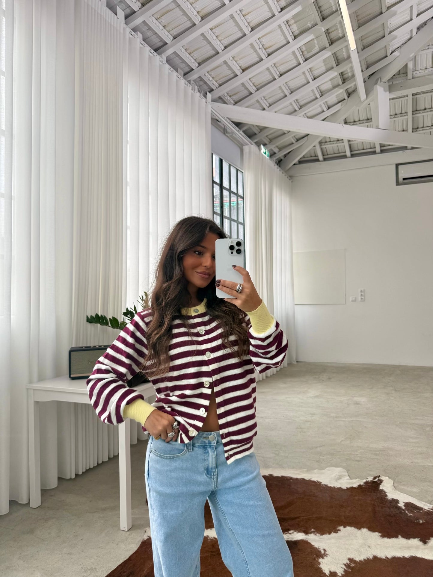 Carol Cardigan With Yellow Details - Shipping 11/11