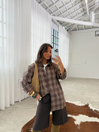 Brown Plaid Shirt