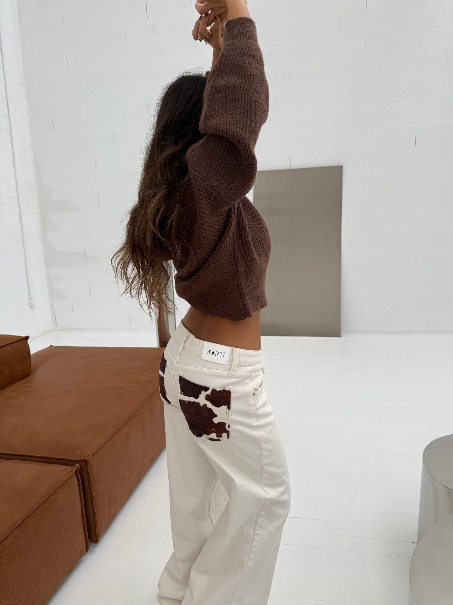 Cow Pants in White - Shipping 28/11