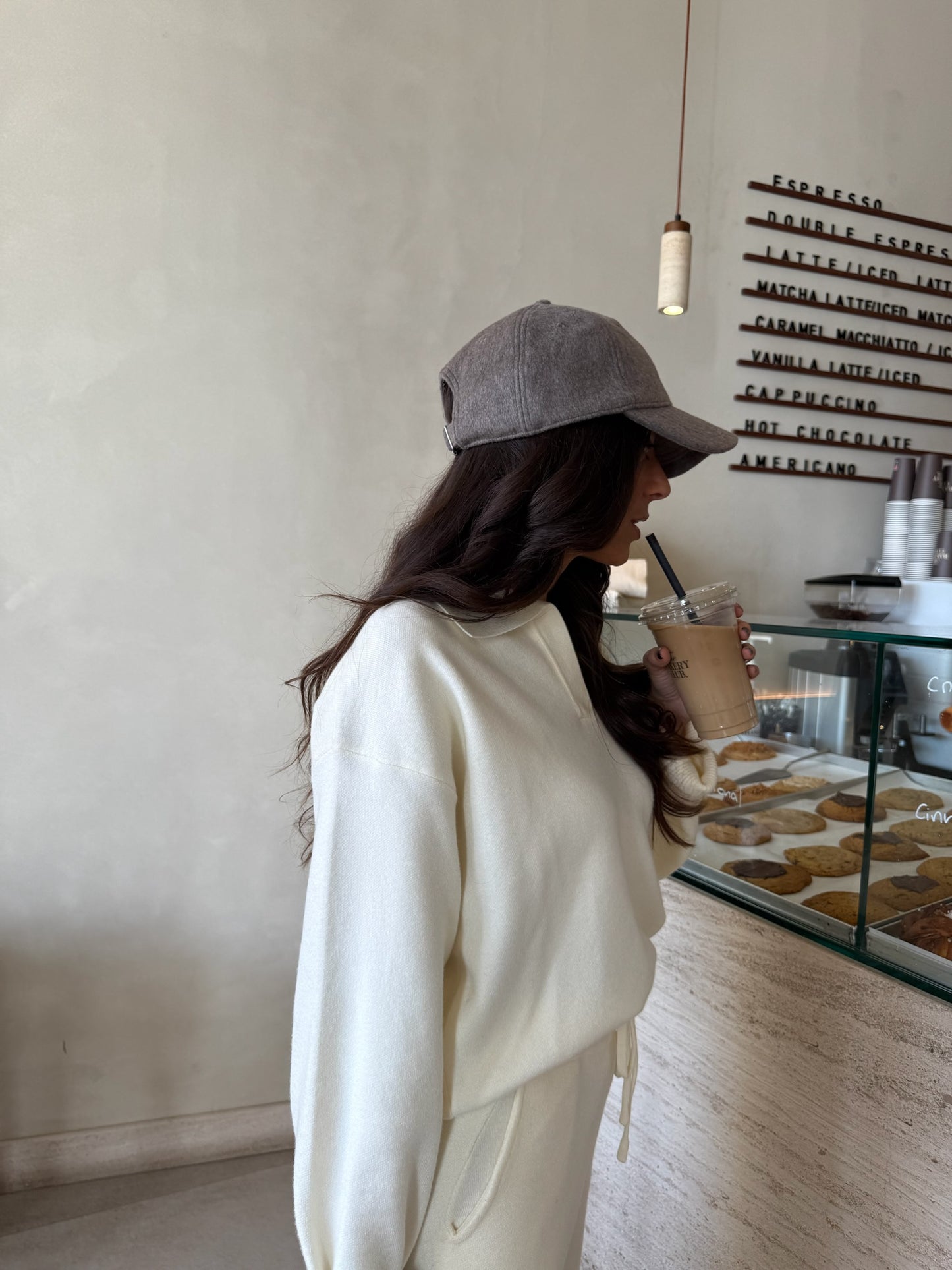 Polo Knit Set in White