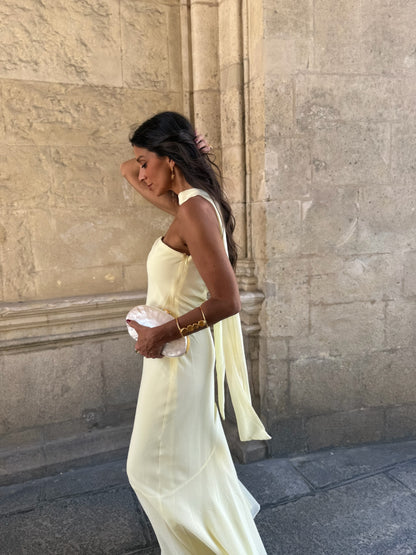 Barcelona Dress in Pastel Yellow