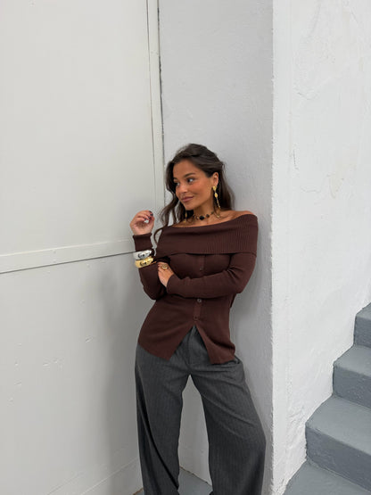 Paula Off Shoulder Sweater