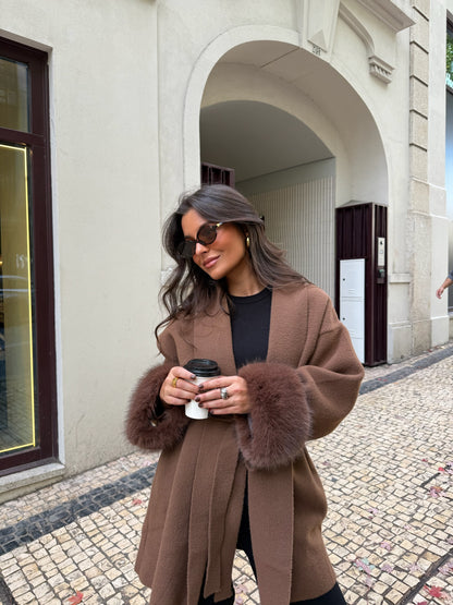 Caramel Coat with Fur