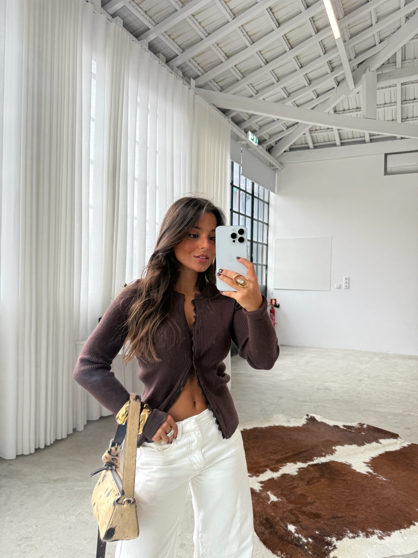 Brownie Cardigan with Lace Details