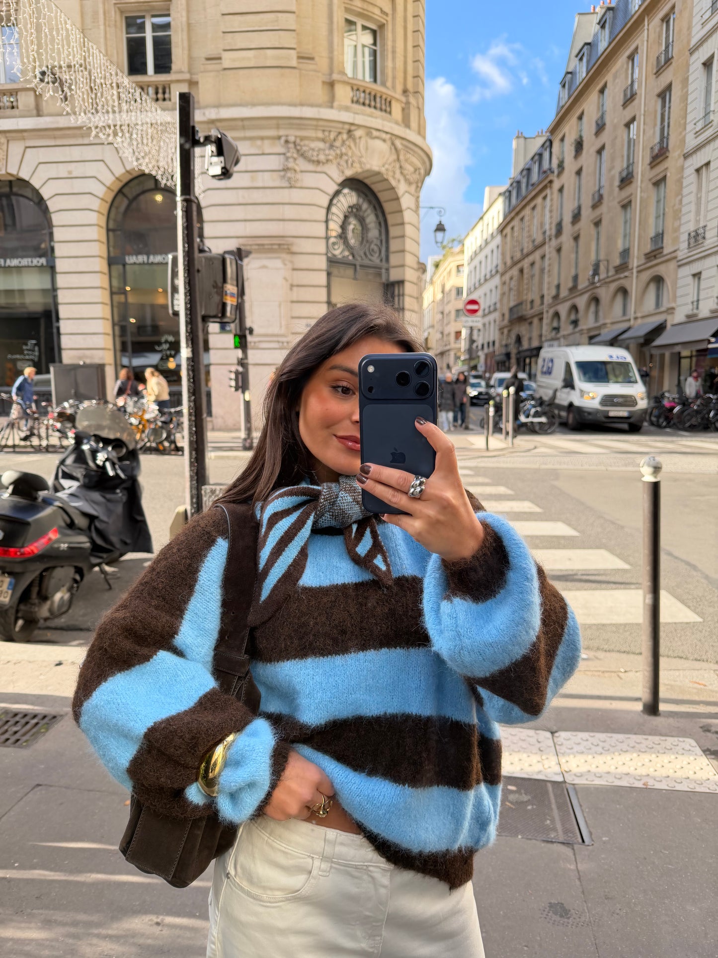 Ami Sweater in Blue and Brown - Shipping 08/12 to 12/12