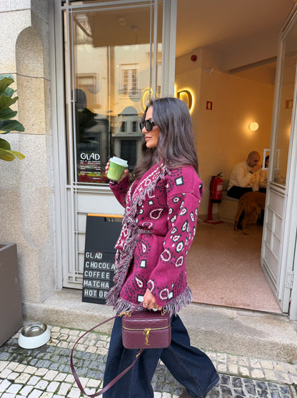 Bandana Long Jacket in Burgundy - Shipping/Envio 20/02