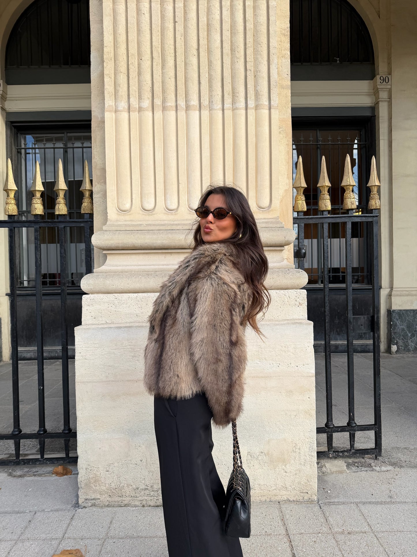 Camille Fur Jacket in Camel and Brown - Shipping 01/12 to 05/12