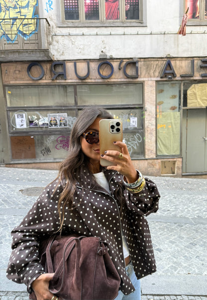Polka Dot Jacket in Brown