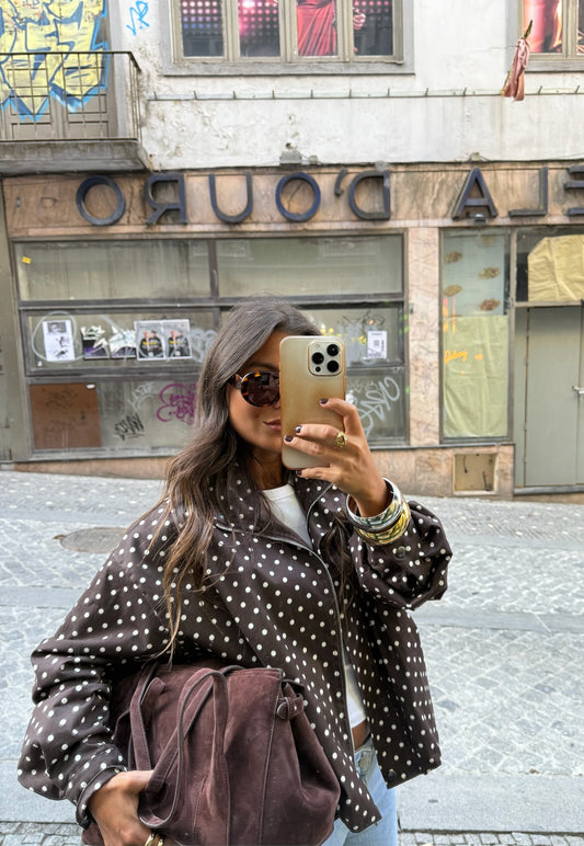 Polka Dot Jacket in Brown