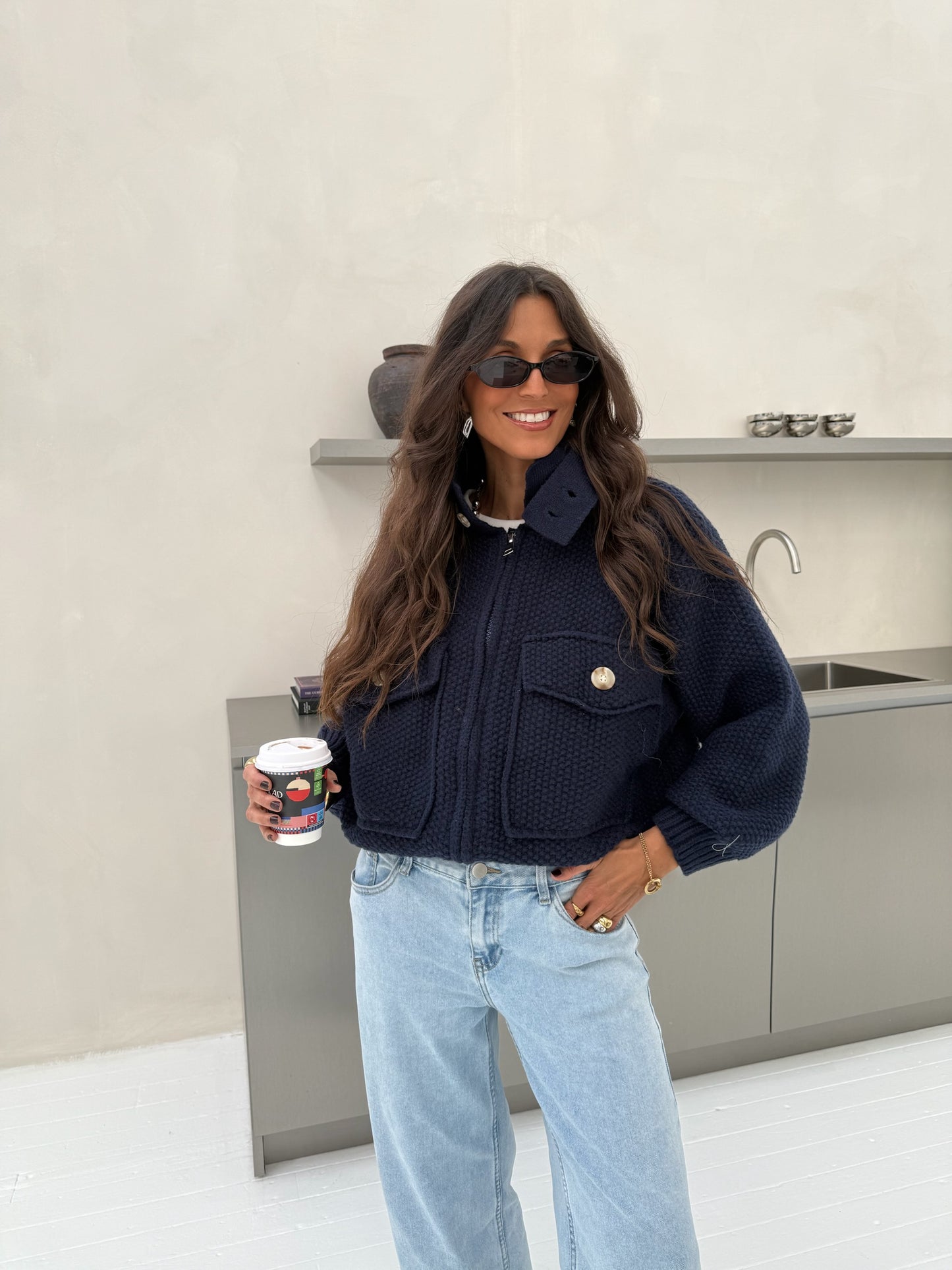 Lisbon Jacket in Navy Blue - Shipping 15/12 to 19/12