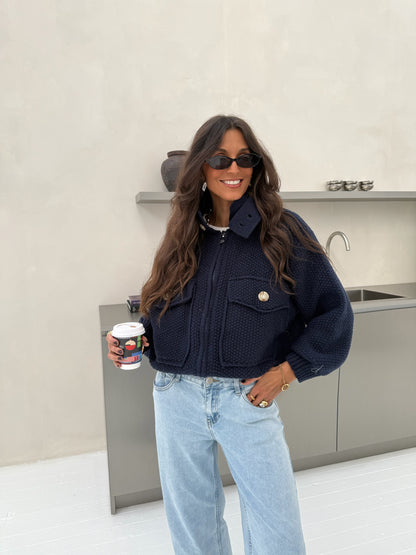 Lisbon Jacket in Navy Blue - Shipping 15/12 to 19/12