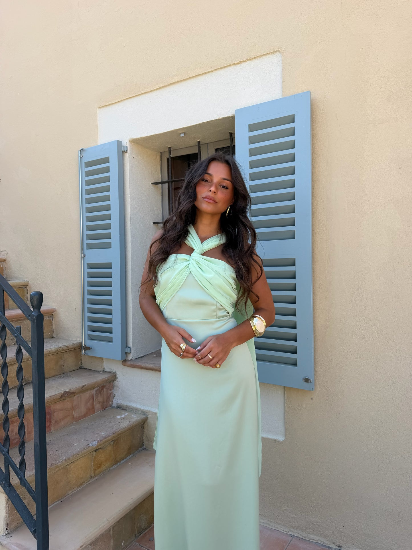 Triana Dress in Mint
