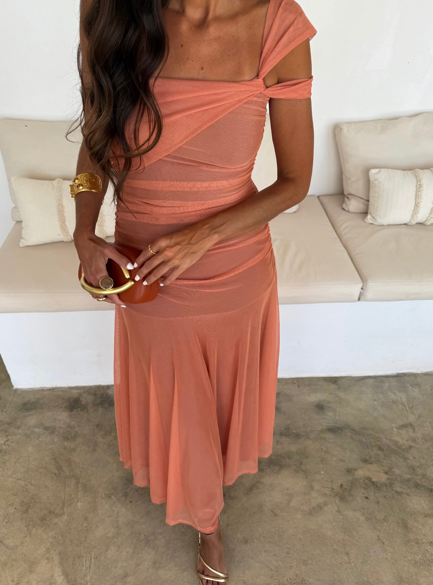 Jerez Dress in Light Orange