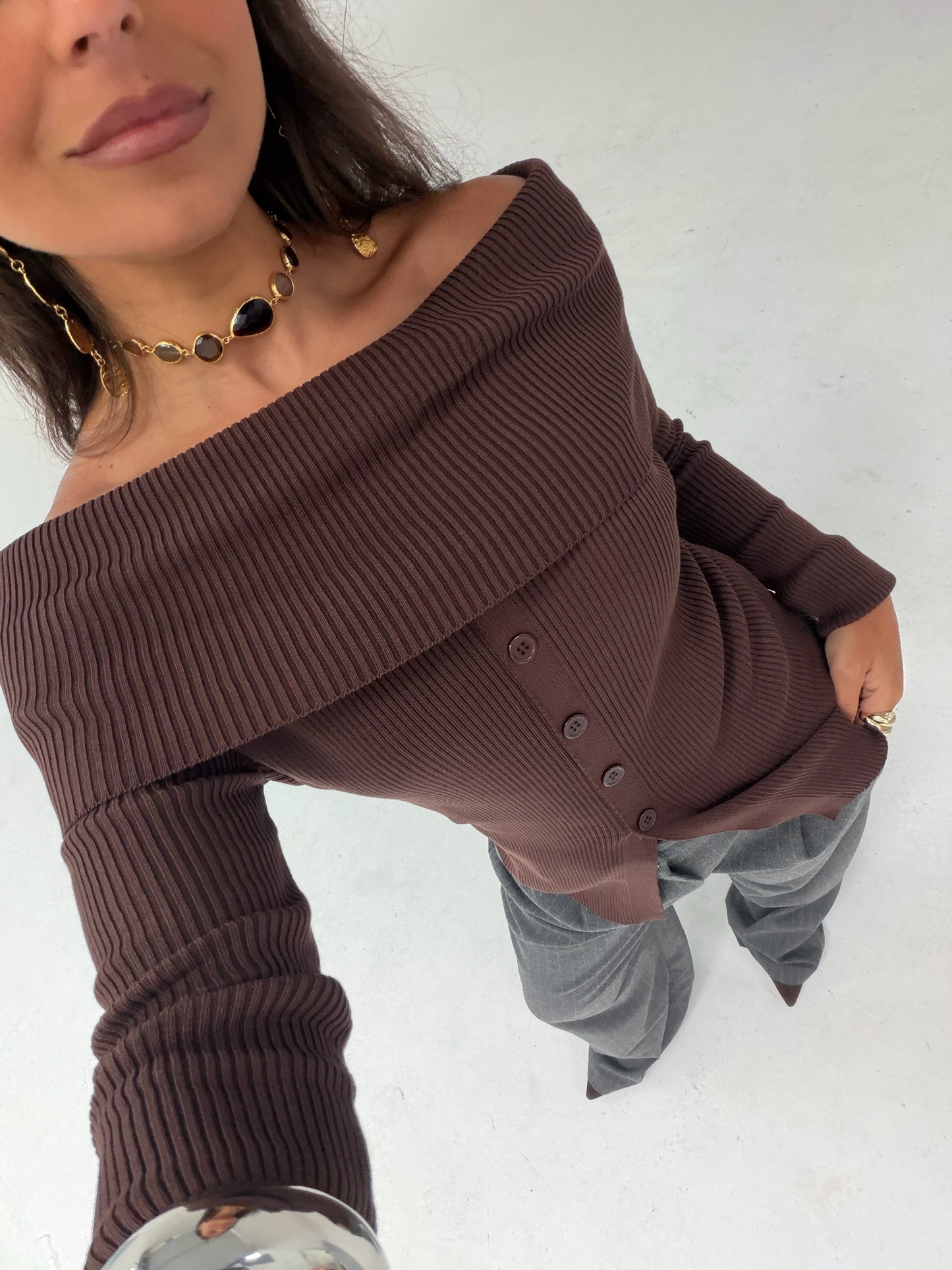Paula Off Shoulder Sweater