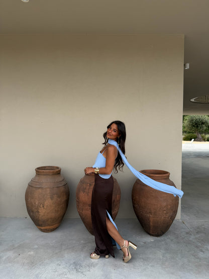 Joanna Dress In Brown and Blue - Shipping/Envio 22/06 to 26/06
