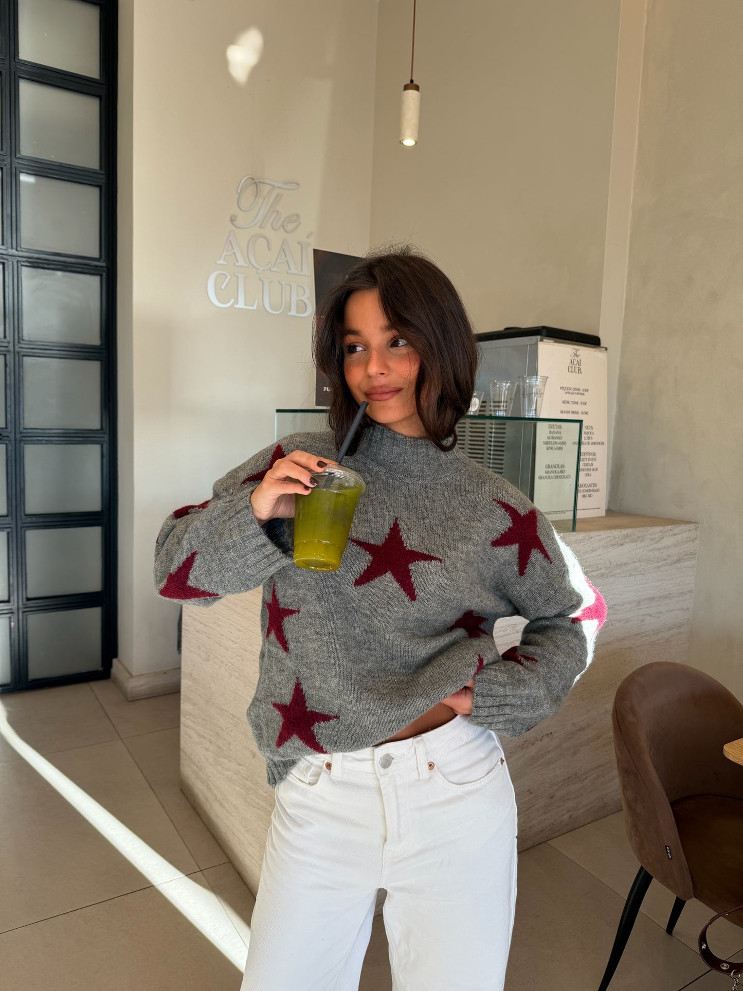 Star Sweater in Burgundy