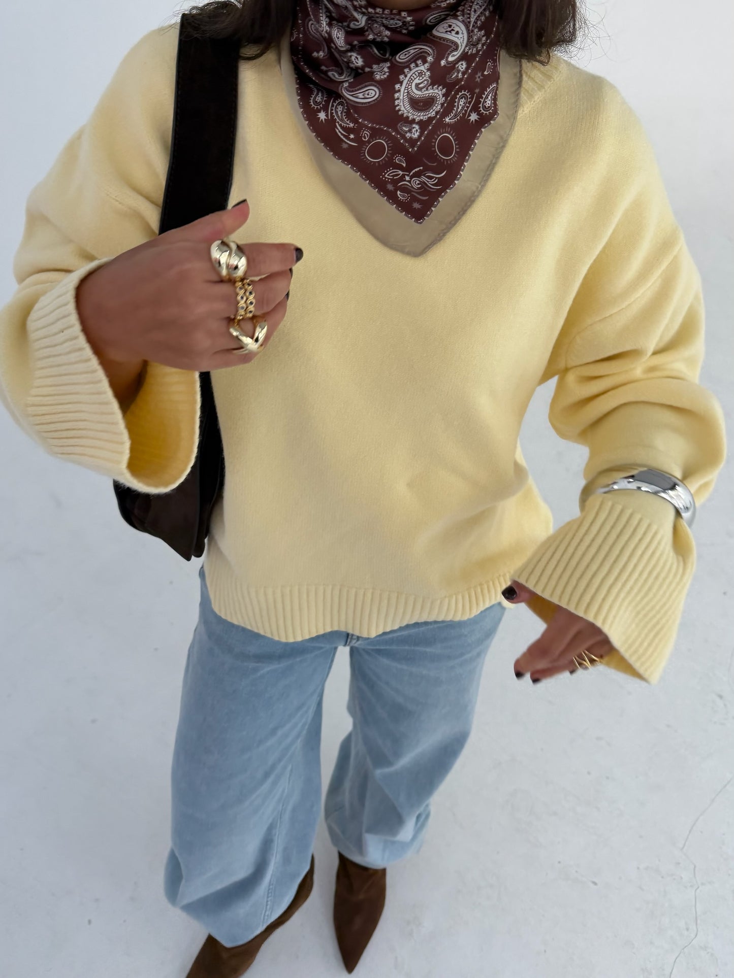 Soft Touch Knit Sweater in Light Yellow