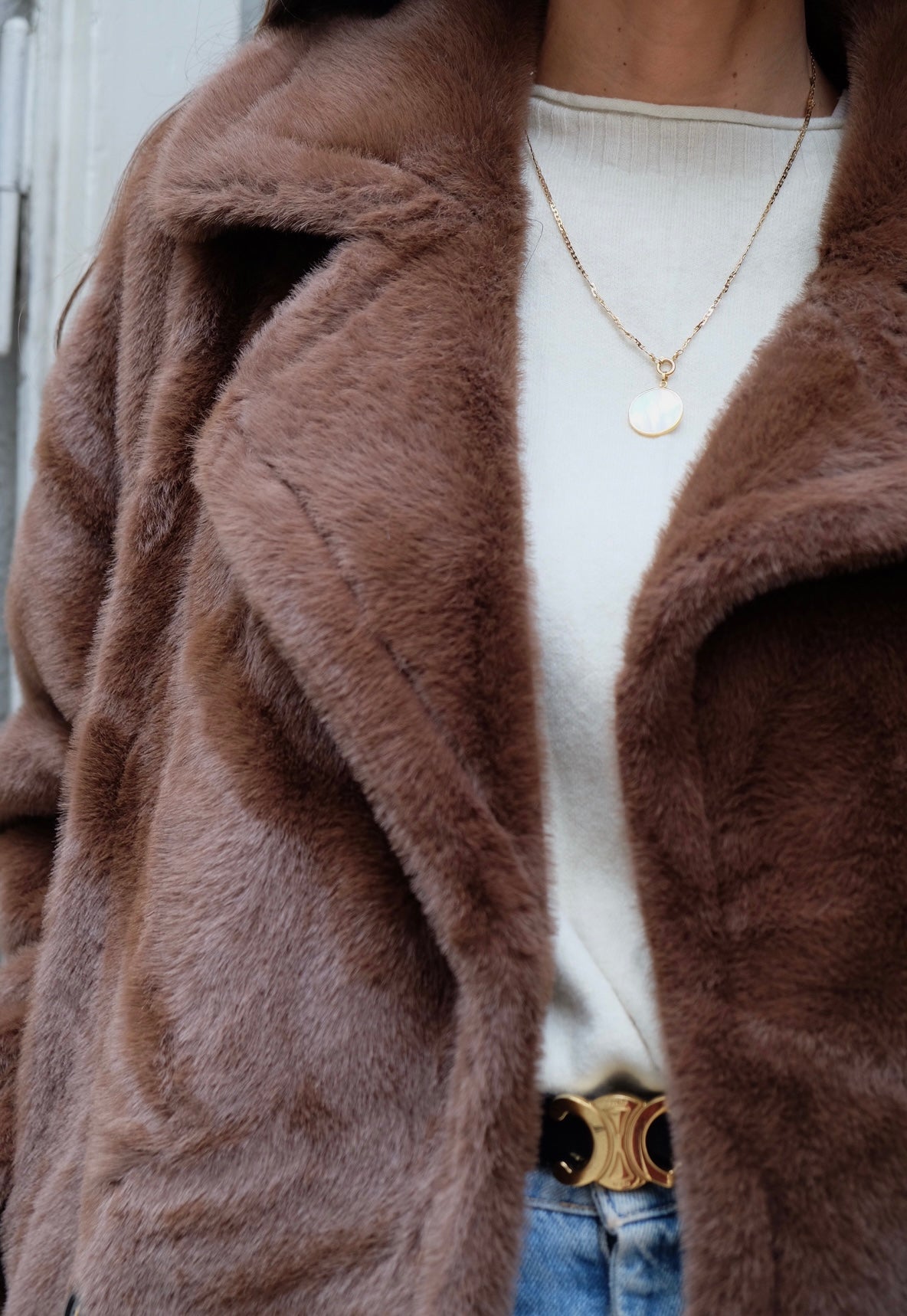 Coffee Fur Jacket