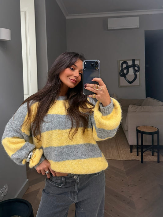 Ami Sweater in Grey and Yellow