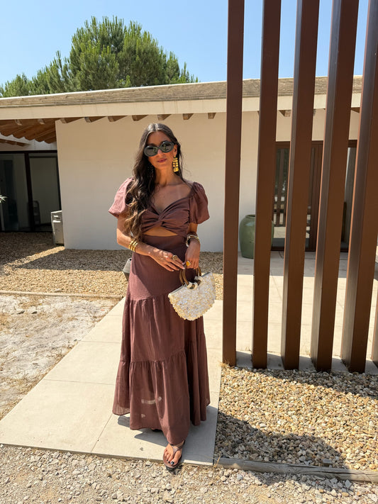 Rosalie Dress in Brown