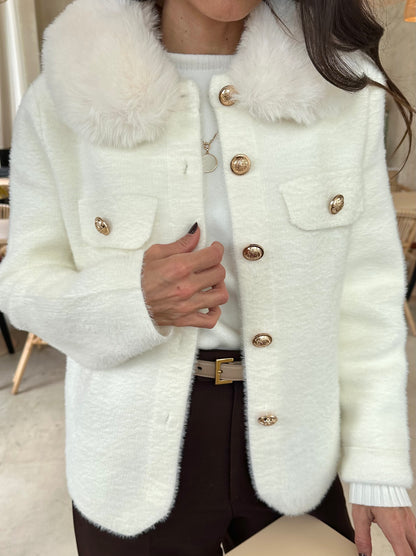 Aurora Fur Coat in White