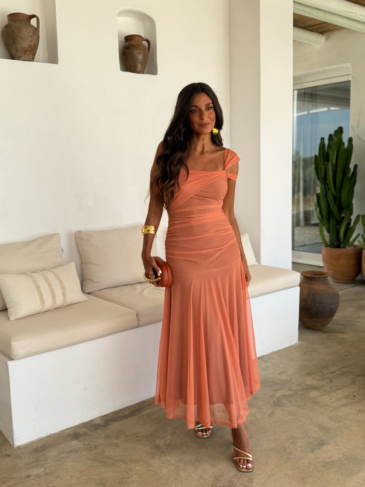 Jerez Dress in Light Orange