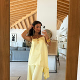 Butter Yellow Satin Set