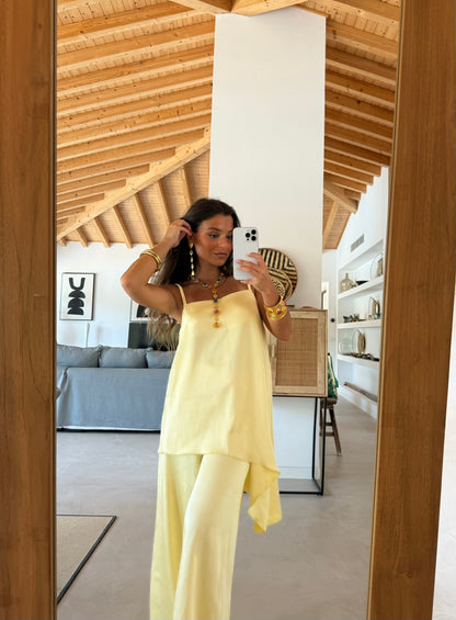 Butter Yellow Satin Set