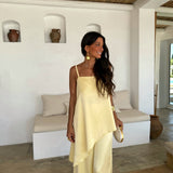 Butter Yellow Satin Set