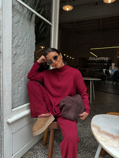 Burgundy knit Set