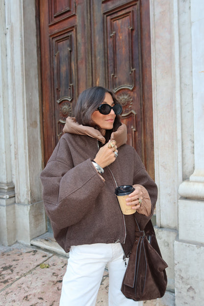 Elise Jacket in Brown and Caramel