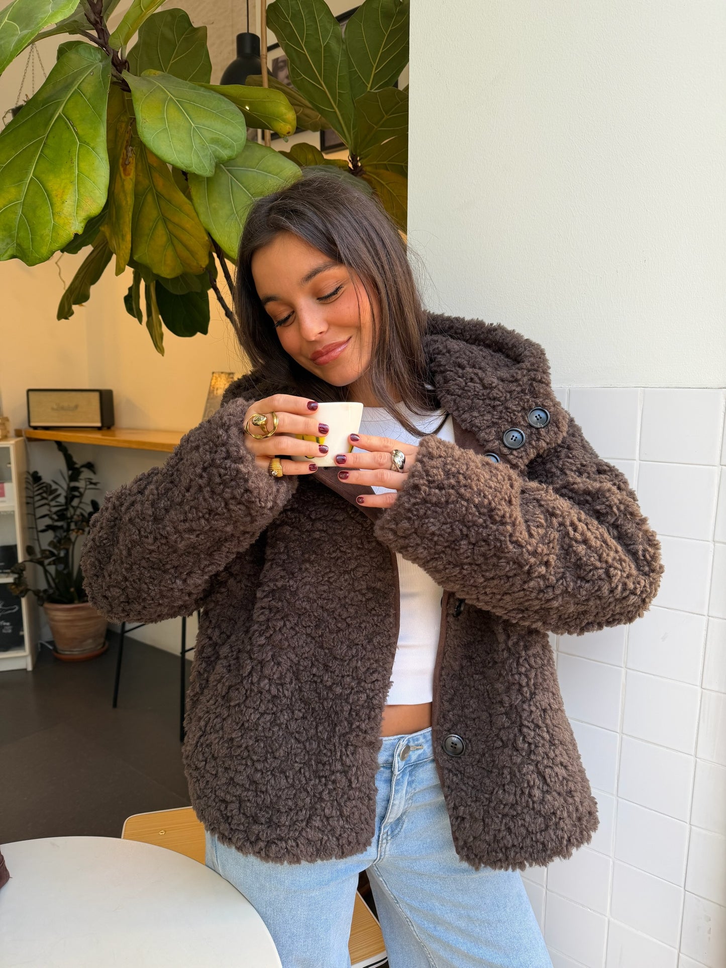 Reversible Fur Jacket in Suede