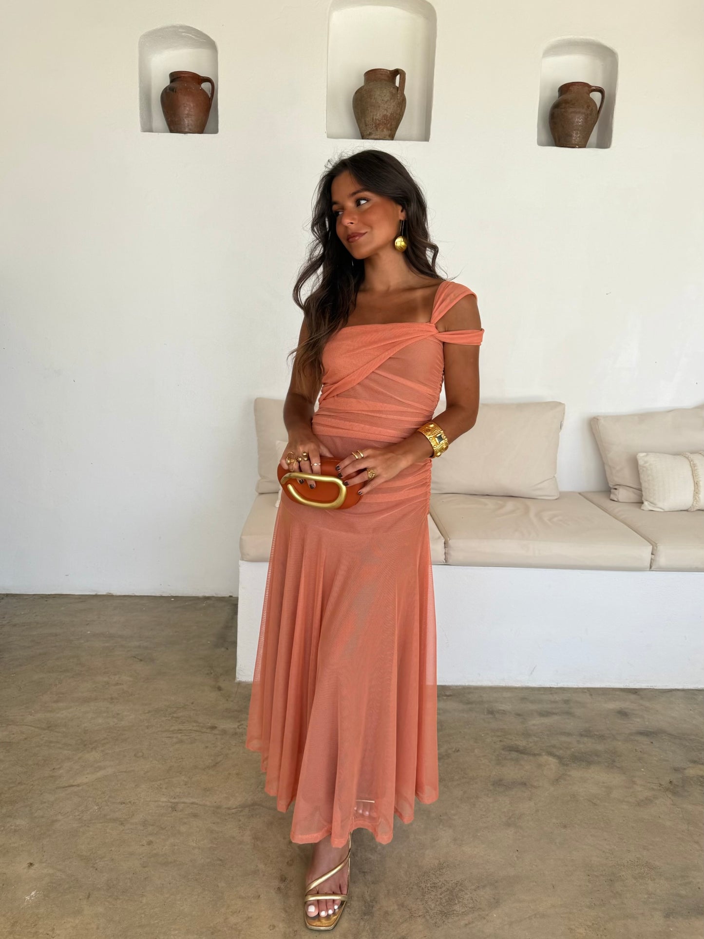 Jerez Dress in Light Orange