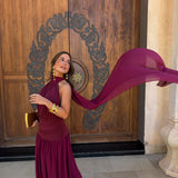 Paloma Dress in Burgundy