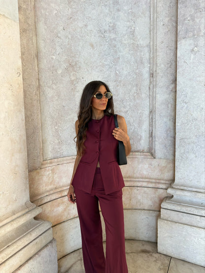 Eva Pants in Burgundy