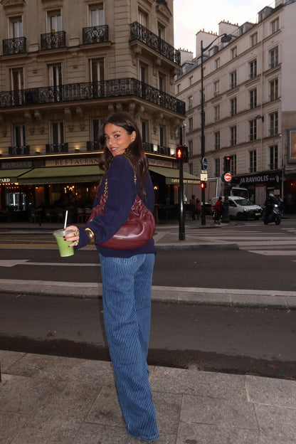 Soft Touch Knit Sweater in Navy Blue