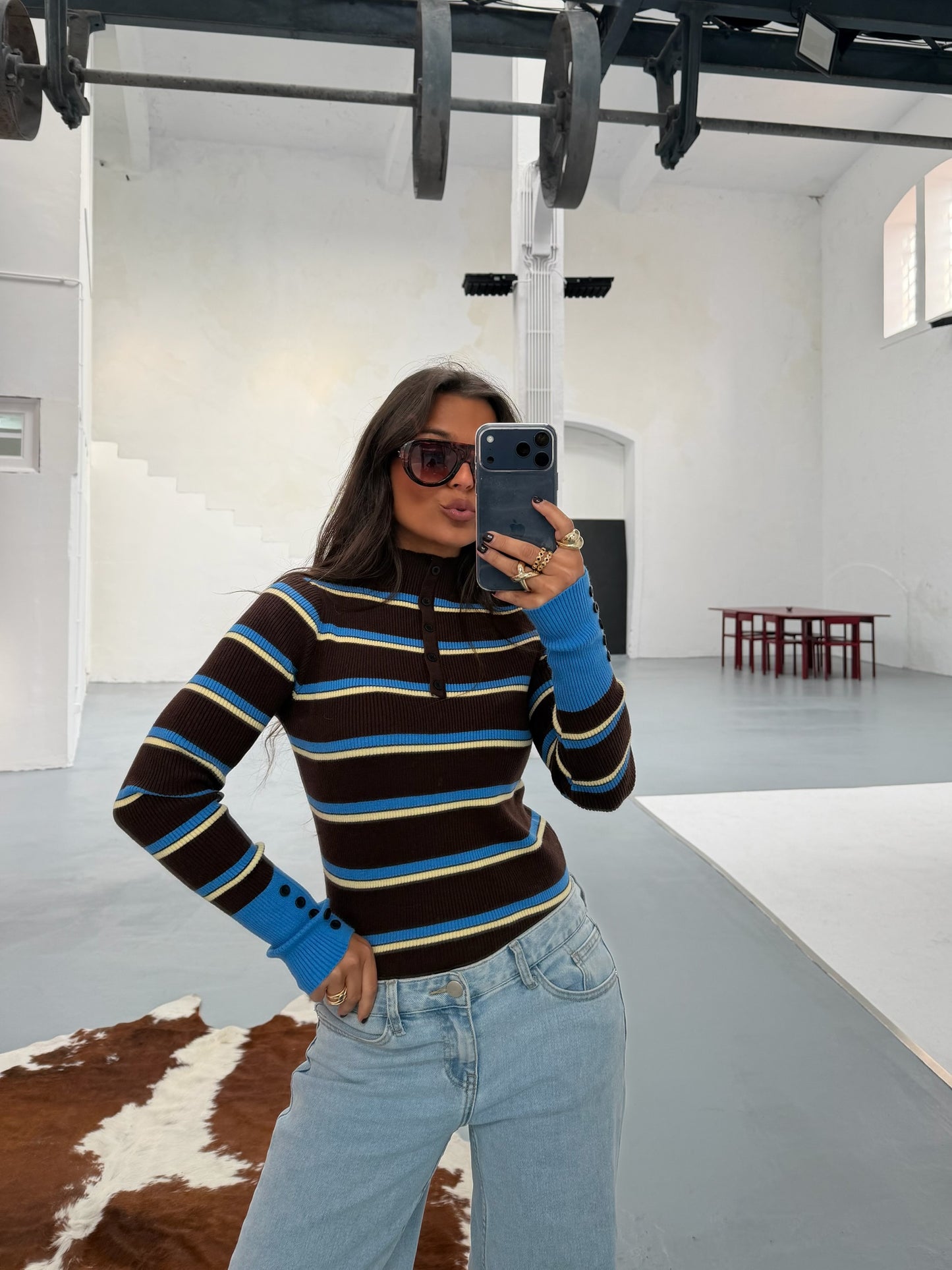 Valeria Sweater with Blue Details