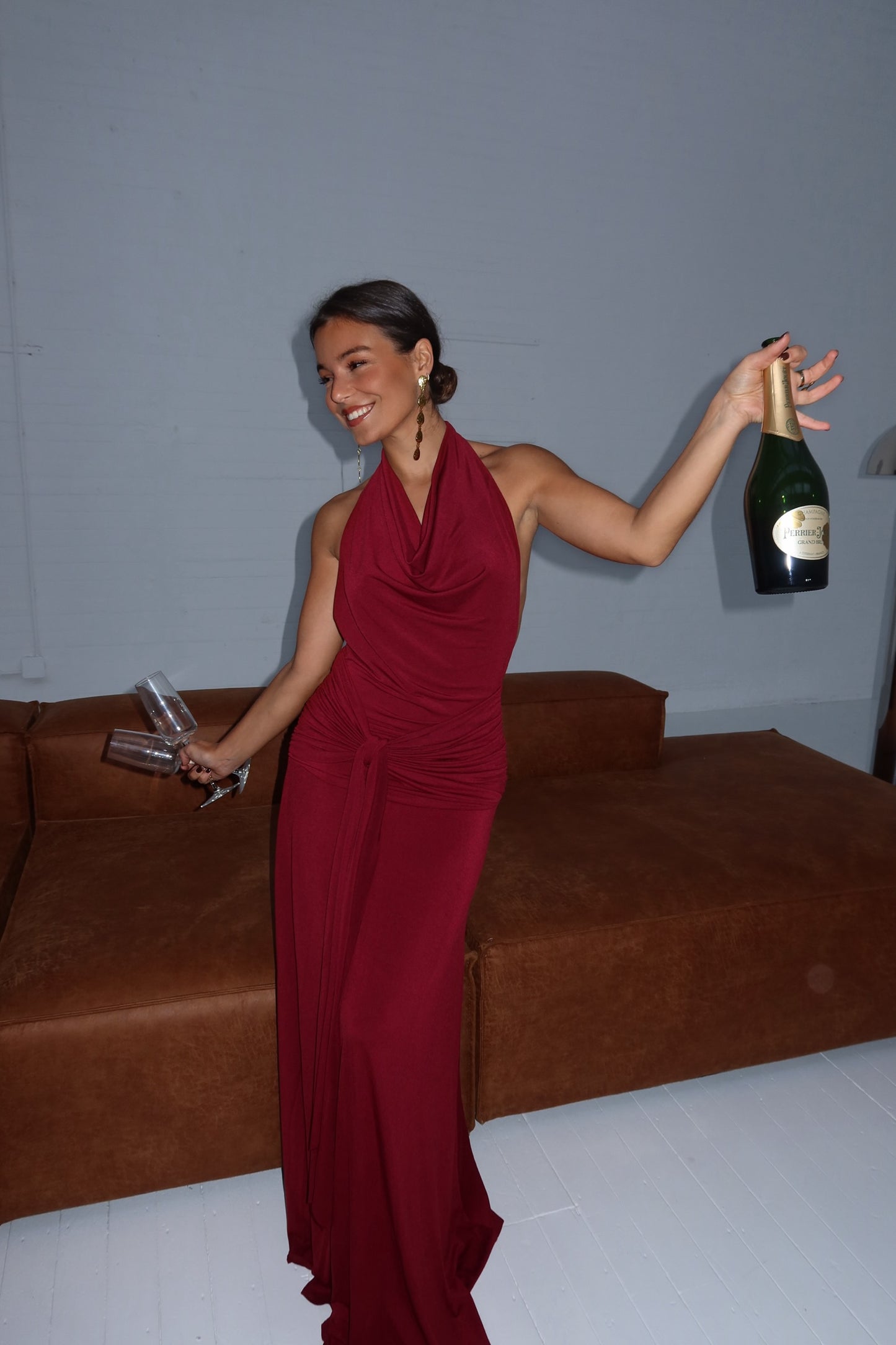 Hailey Dress in Burgundy